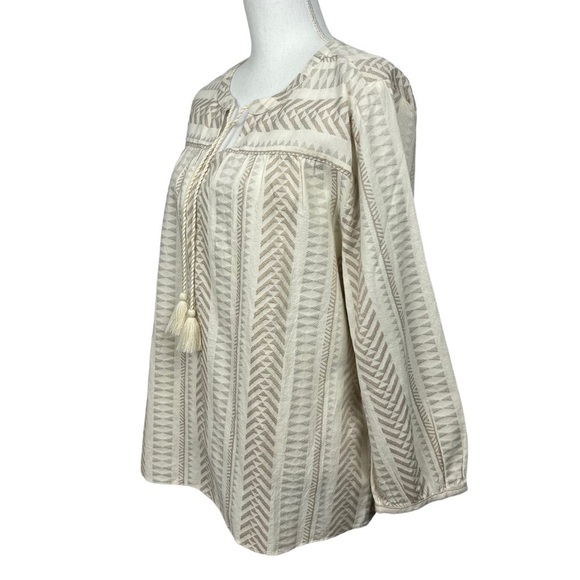 Chico’s Women’s Pullover Blouse Tie Tassels Sz 3=Large Sz 16 Multi Color - Picture 3 of 12